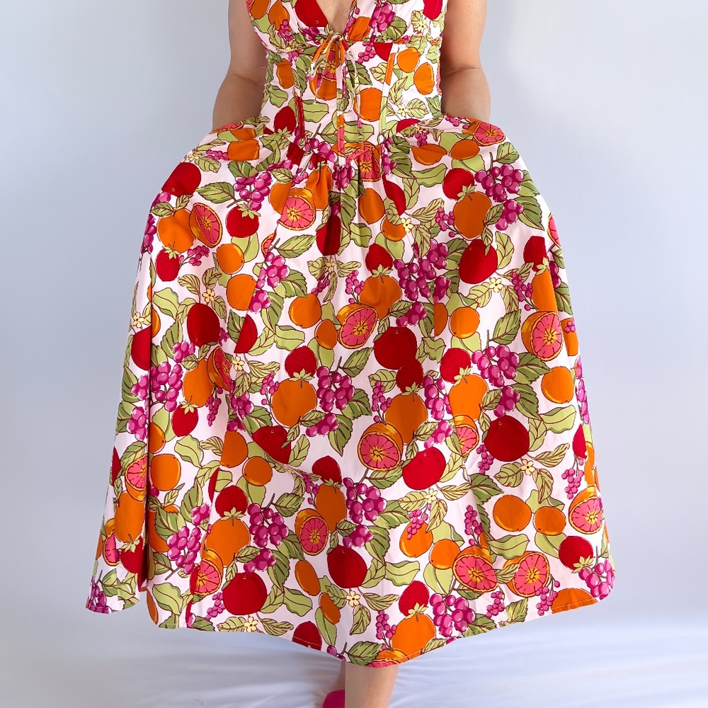 Midi Length Cotton Summer Dresses | Corset Dress - Picture 2 of 16